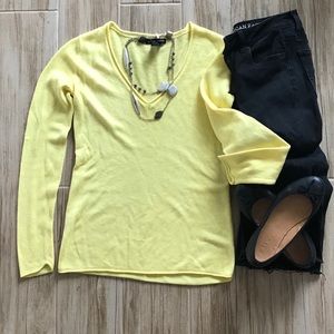 NY&Co Yellow V-neck Sweater